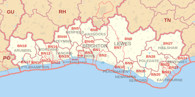 BN postcode map
